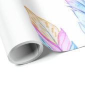Waterverf Boho Feather Print 3 Cadeaupapier (Rol Hoek)