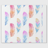 Waterverf Boho Feather Print 3 Cadeaupapier (Vlak)