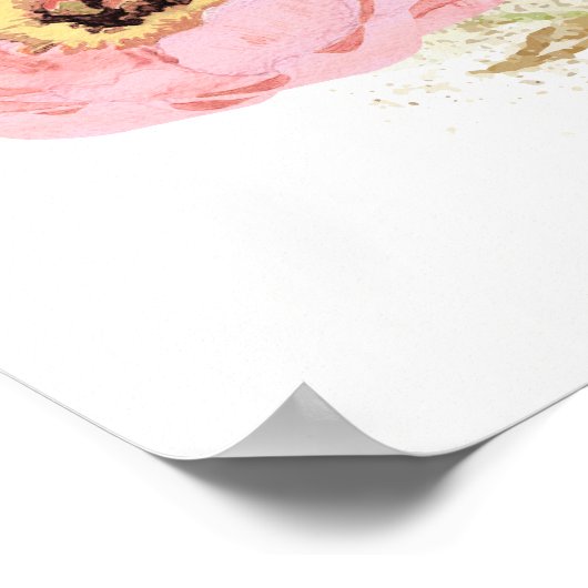 Waterverf Boho Feathers Welkomstteken (24x36) Poster (Hoek)