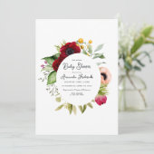 Waterverf Boho Floral Baby shower Kaart (Staand voorkant)