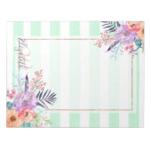 Waterverf Boho floral, bladeren, strepen handverf Notitieblok (Voorkant)