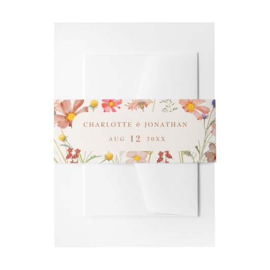 Waterverf Boho Floral bruiloft Uitnodigingen Wikkel (Voorkant Voorbeeld)