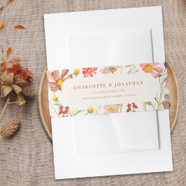 Waterverf Boho Floral bruiloft Uitnodigingen Wikkel