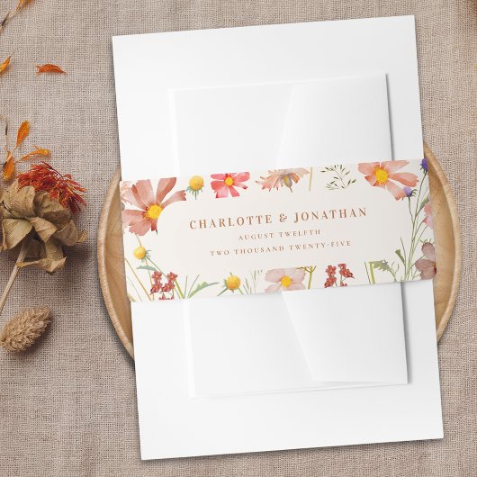 Waterverf Boho Floral bruiloft Uitnodigingen Wikkel