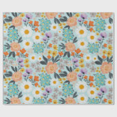 Waterverf Boho Floral Cadeaupapier (Vlak)