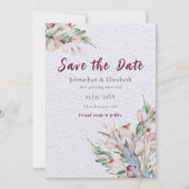 Waterverf Boho Floral en Botanical Bewaar de datum Save The Date (Voorkant)