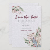 Waterverf Boho Floral en Botanical Bewaar de datum Save The Date (Voorkant / Achterkant)