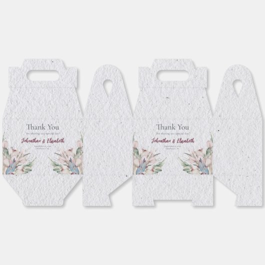 Waterverf Boho Floral en botanische bruiloft Bedankdoosjes (Ongevouwen)