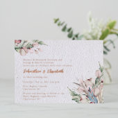 Waterverf Boho Floral en botanische bruiloft Folie Uitnodiging (Staand Voorkant)