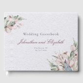 Waterverf Boho Floral en botanische bruiloft Gastenboek (Voorkant)