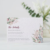 Waterverf Boho Floral en botanische bruiloft Informatiekaartje (Staand voorkant)