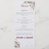Waterverf Boho Floral en botanische bruiloft Menu (Voorkant)