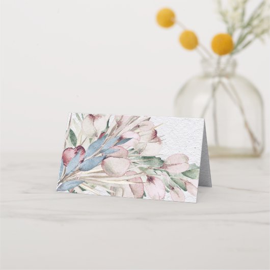 Waterverf Boho Floral en botanische bruiloft Plaatskaartje (Achterkant)