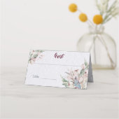 Waterverf Boho Floral en botanische bruiloft Plaatskaartje (Voorkant)