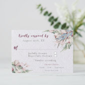 Waterverf Boho Floral en botanische bruiloft RSVP Kaartje (Staand voorkant)