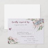 Waterverf Boho Floral en botanische bruiloft RSVP Kaartje (Voorkant / Achterkant)