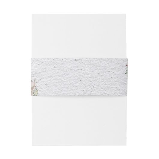 Waterverf Boho Floral en botanische bruiloft Uitnodigingen Wikkel (Achterkant Voorbeeld)