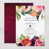 Waterverf Boho Floral Engagement Party Kaart (Voorkant / Achterkant)