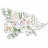 Waterverf Boho Floral Flower Bouquet Sticker (Voorkant)