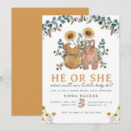 Waterverf Boho Floral Genderpartij Kaart
