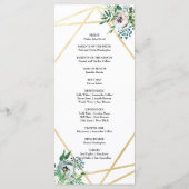 Waterverf Boho Floral Geometric Wedding Ceremony Programmakaart (Achterkant)
