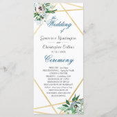 Waterverf Boho Floral Geometric Wedding Ceremony Programmakaart (Voorkant)