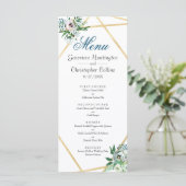 Waterverf Boho Floral Geometric Wedding Menu (Staand voorkant)