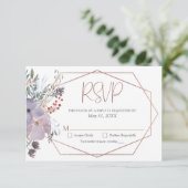 Waterverf Boho Floral Geometric Wedding RSVP Kaartje (Staand voorkant)