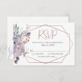Waterverf Boho Floral Geometric Wedding RSVP Kaartje (Voorkant / Achterkant)