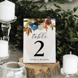 Waterverf Boho Floral gepersonaliseerd Ta Kaart