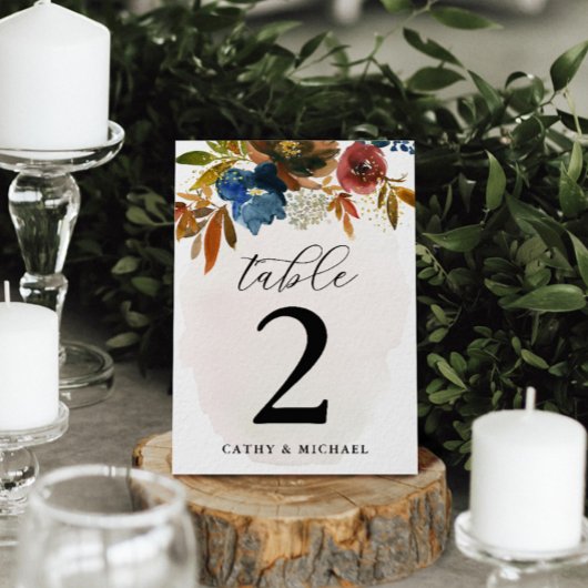 Waterverf Boho Floral gepersonaliseerd Ta Kaart