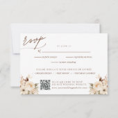 Waterverf Boho Floral Herfstbruiloft RSVP Kaartje (Achterkant)