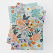 Waterverf Boho Floral Inpakpapier Vel (In situ)