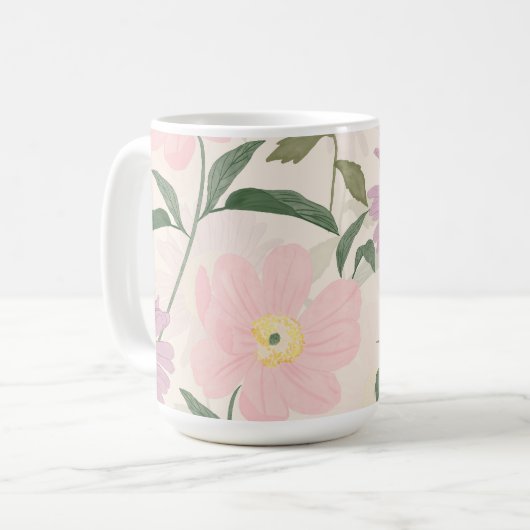 Waterverf Boho Floral Koffiemok (Voorkant links)