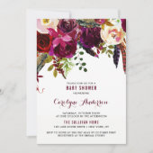 Waterverf Boho Floral najaar Baby shower Kaart (Voorkant)