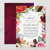 Waterverf Boho Floral Online Virtual Wedding Kaart (Voorkant / Achterkant)