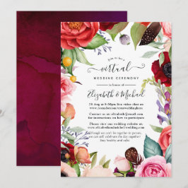 Waterverf Boho Floral Online Virtual Wedding Kaart