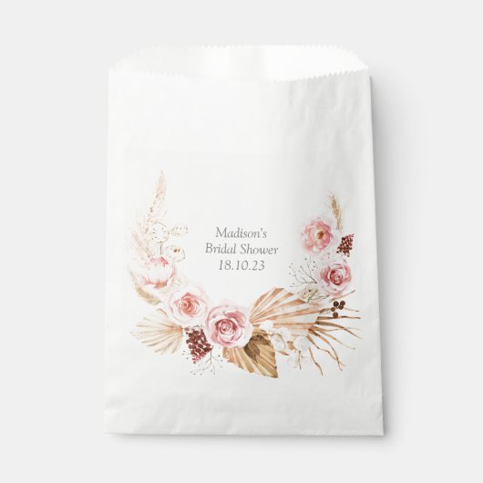 Waterverf Boho Floral Pampas Grass Vrijgezellenfee Bedankzakje (Voorkant)