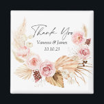 waterverf Boho Floral Pampas Grass Weddenschap Magneet<br><div class="desc">waterverf Boho Floral Pampas Grass Wedding Gunnet</div>