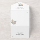 Waterverf Boho Floral Pampas Wedding All In One Uitnodiging (Buitenkant)