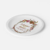 Waterverf Boho floral Paper Borden Papieren Bordje (Gekanteld)