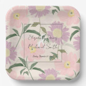 Waterverf Boho Floral Papieren Bordje (Voorkant)