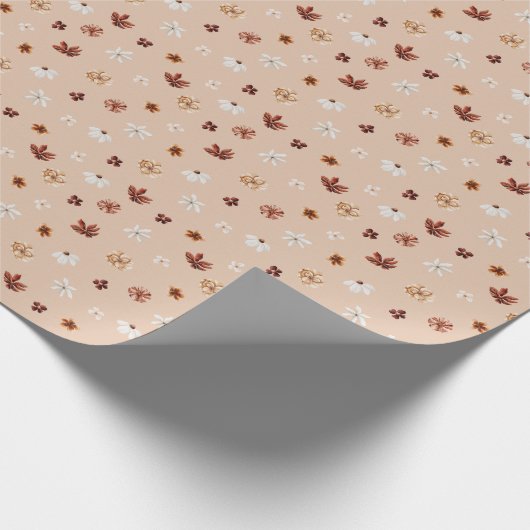 Waterverf Boho Floral Pattern Cadeaupapier (Hoek)