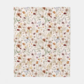 Waterverf Boho Floral Pattern Fleece Deken (Voorkant)