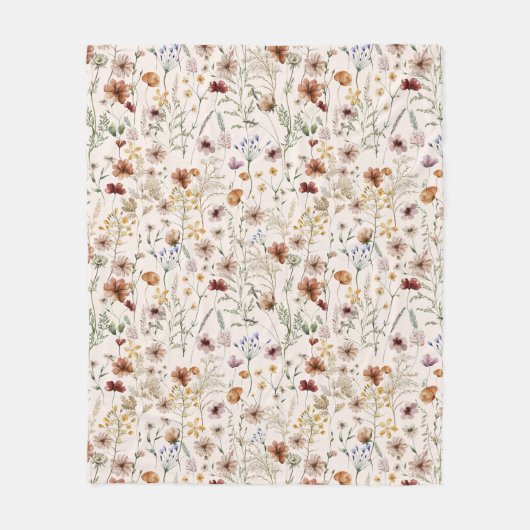 Waterverf Boho Floral Pattern Fleece Deken (Voorkant)