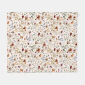 Waterverf Boho Floral Pattern Fleece Deken (Voorkant (Horizontaal))