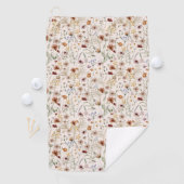 Waterverf Boho Floral Pattern Golfhanddoek (Insitu)