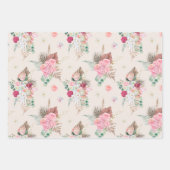 Waterverf Boho Floral Pattern Inpakpapier Vel (Voorkant 2)