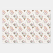 Waterverf Boho Floral Pattern Inpakpapier Vel (Voorkant)