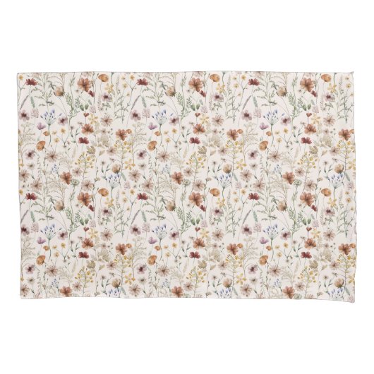 Waterverf Boho Floral Pattern Kussensloop (Voorkant)